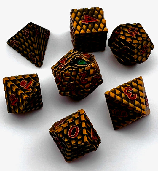 Dragonscale Metal RPG Dice Set