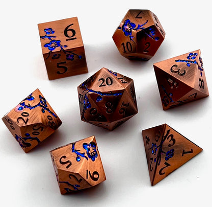 Cherry Blossom Metal RPG Dice Set