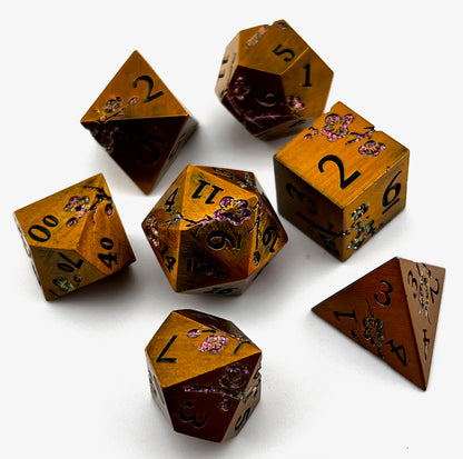 Cherry Blossom Metal RPG Dice Set