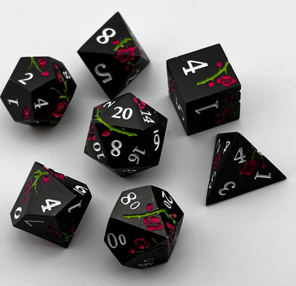 Cherry Blossom Metal RPG Dice Set