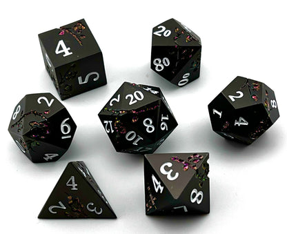 Cherry Blossom Metal RPG Dice Set