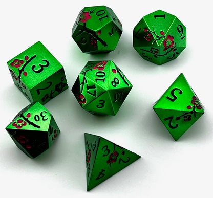 Cherry Blossom Metal RPG Dice Set