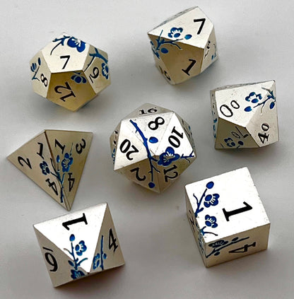 Cherry Blossom Metal RPG Dice Set